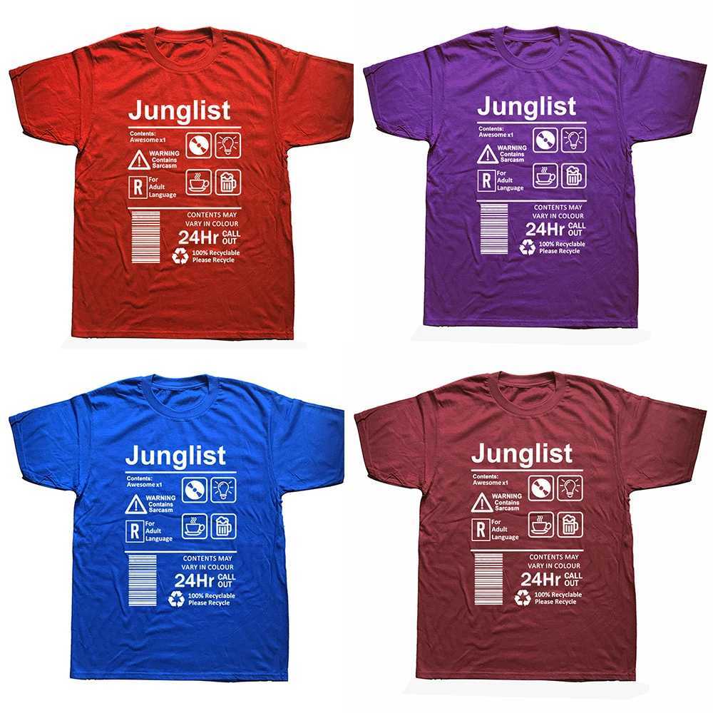Men's T-Shirts Junglist Sports Definition T-shirt Fun Drum and Bass Club Turntable Deck Music DNB Mens Cotton O-Neck Top Tee J240402