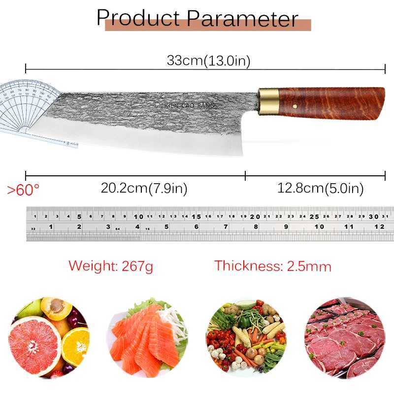 Professional Japanese chefs knife hand forged steel fish fruit knife butchers meat slicing and chopping kitchen knife with gift box X241102