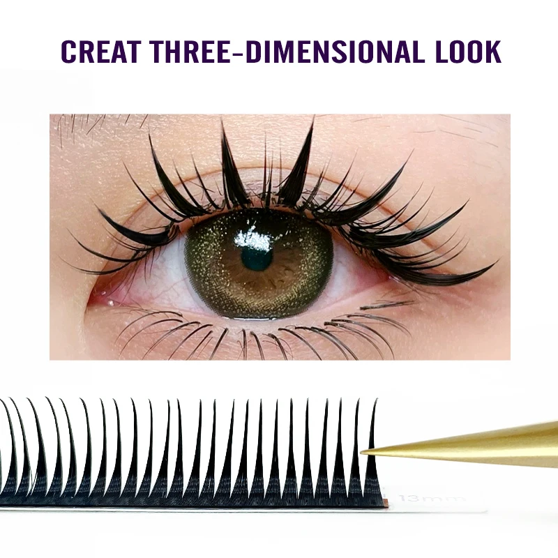 Wet Lashes Cosplay Eyelash Extensions 0.07mm Mink Spikes Lashes Manga new 2025 Wispy Premade Russian A Shape Natural Eyelashes
