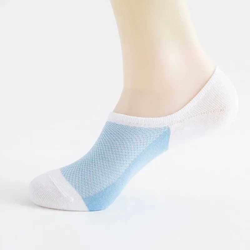 Summer Hollow Out Mesh Breathable Mens Sock Slippers Low Cut Ankle Boat Men Male Silicone Non-slip Invisible No Show LX241102