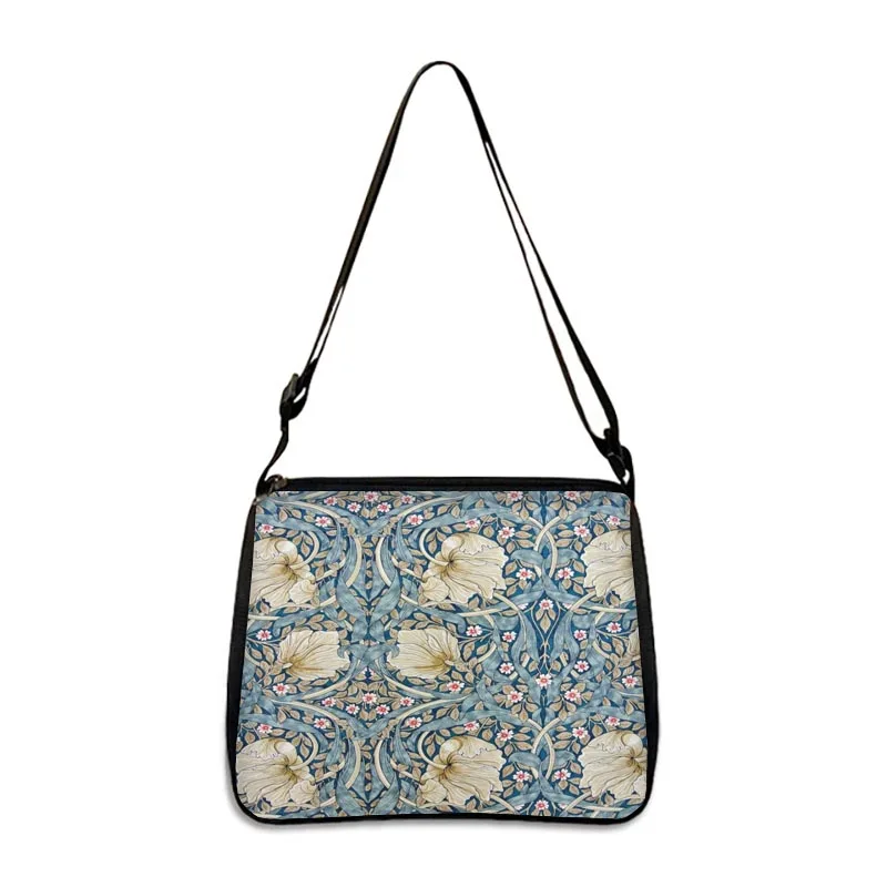William Morris Shoulder Bag Black Cat Witch / Witchcraft Handbags Girls Crossbody Bag for Travel Canvas Underarm Bags