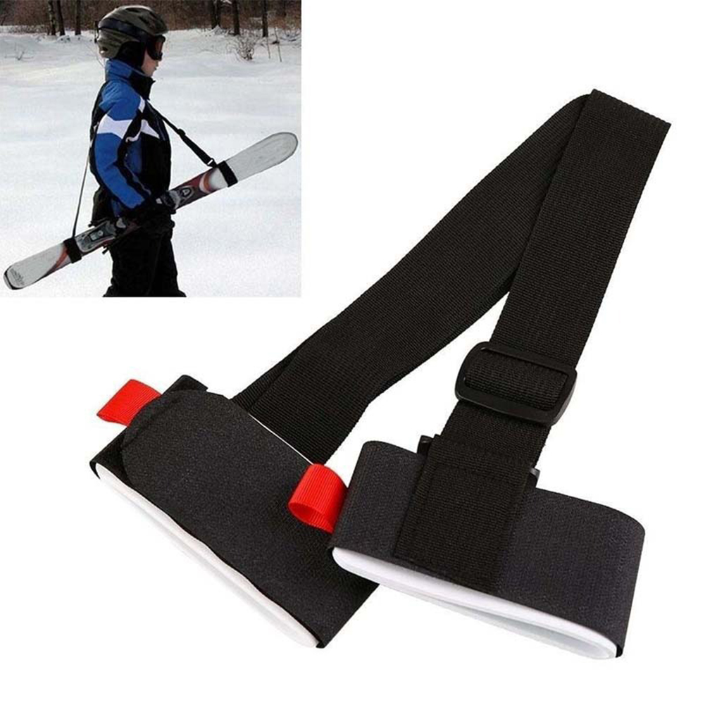 Ski and Pole Carrier Strap Adjustable Ski Strap & Pole Carrier Portable Snowboard Carrying Strap Skiing Accessories