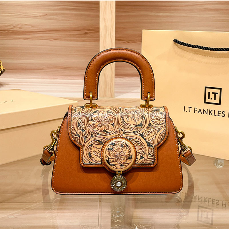 Authentic Retro Bag High-end Fashion Designer Leather Shoulder Bag, Women's Handbag