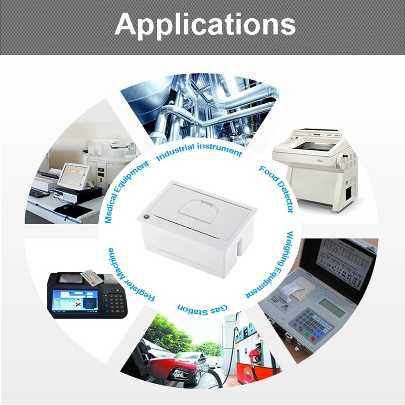 QR204 Mini Embedded Printer Thermal ESC POS Receipt Parallel Panel Printer USB TTL RS232 Kiosk Printer Barcode Arduino 2 inch