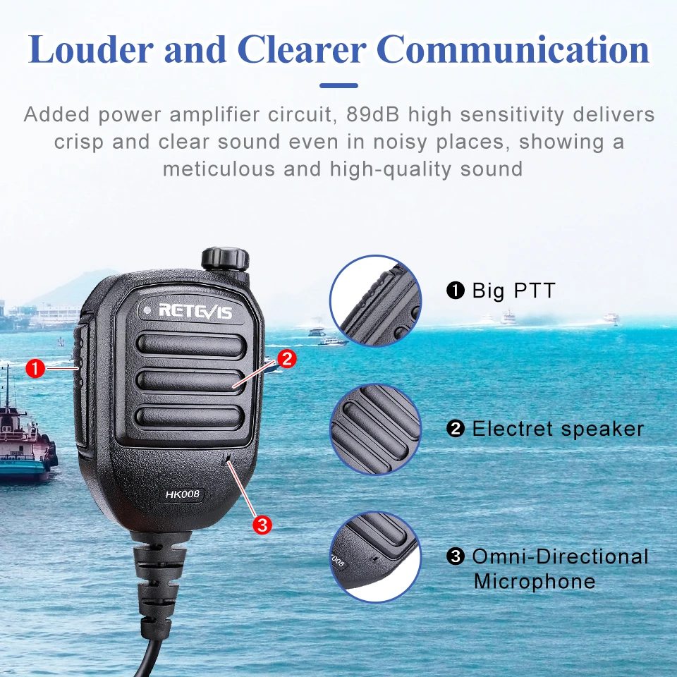 2Pin Rechargeable Microphone Mic Speaker Volume PTT Tangent For Baofeng UV 5R Quansheng UV K5 RT3S H777 for TYT