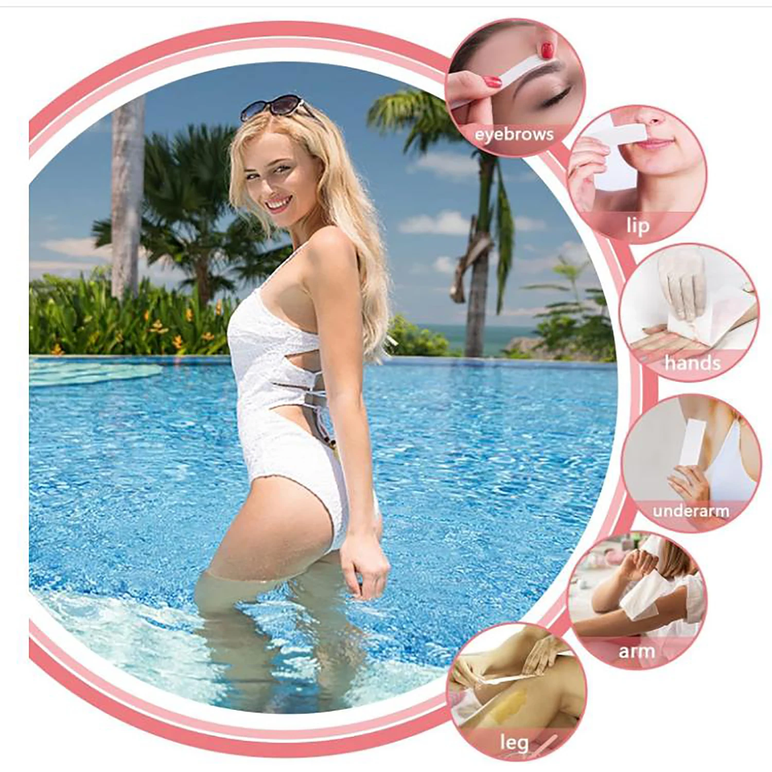 100PCS Professional Beauty Wax Strips Hair Removal Non-Woven Nail Art Hands Face Body Bikini Hair Removal Wax Paper