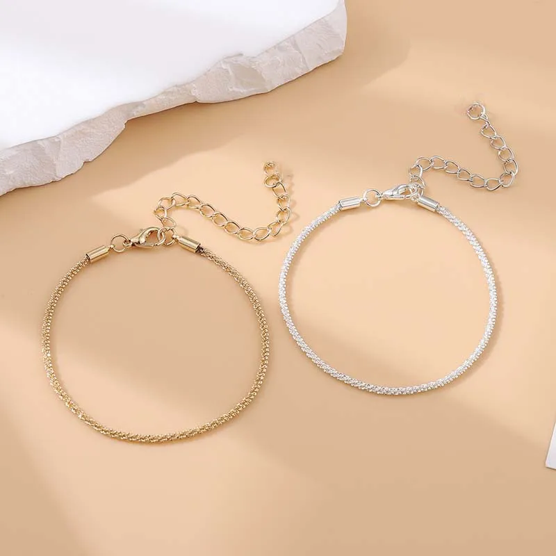 2023 New Silver Colour Sparkling Gypsophila Bracelet for Women Exquisite Simple Adjustable Chain Bracelet Wedding Jewelry Party