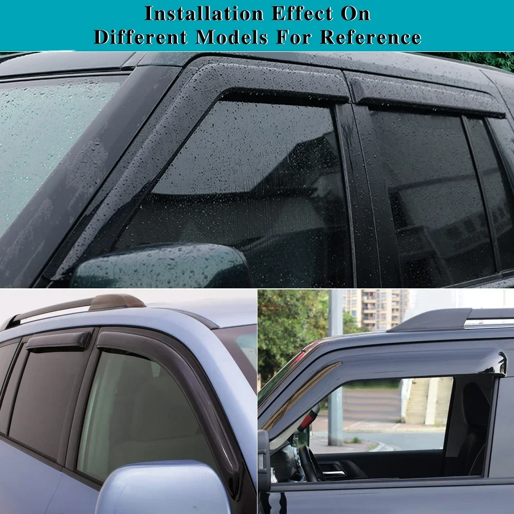 For VOLVO XC70 V70 XC60 XC90 C30 Auto Black Tinted Car Side Window Visor Guard Vent Awnings Shelters Rain Guard Door Ventvisor