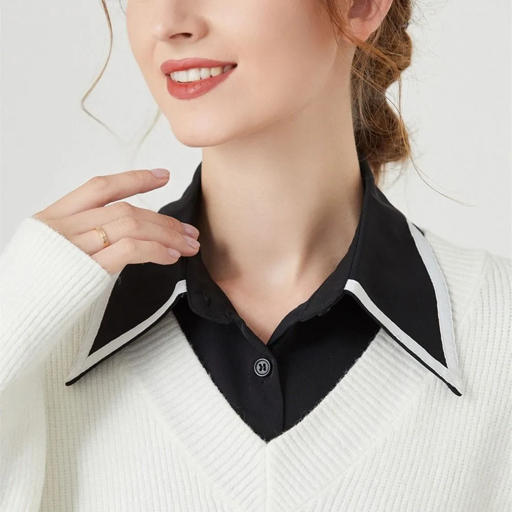 New Lapel Fake Collar Vintage Detachable Shirt Collar for Women Blouse Sweater False Collar Lapel Top Neckwear Ties