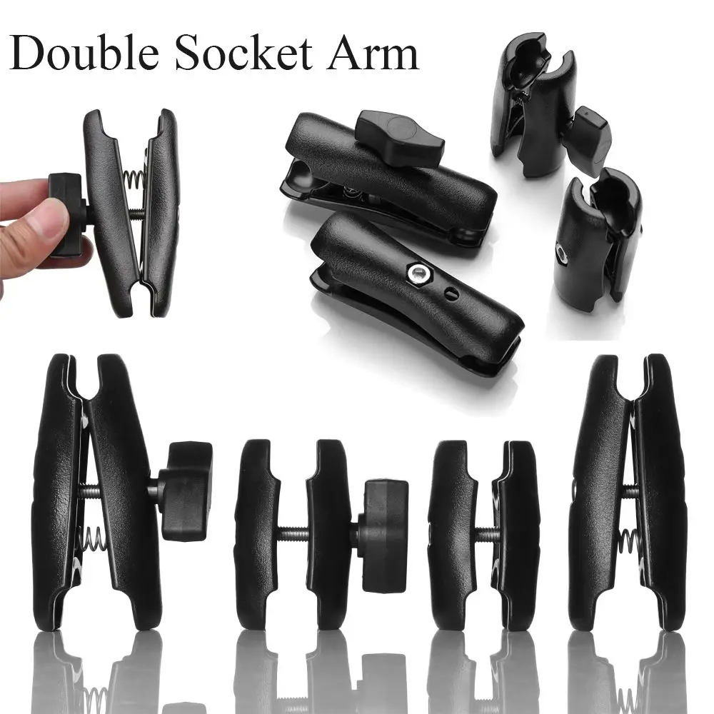 65mm or 95mm Short Long Double Socket Arm 1 Inch Ball Bases Gopro Camera Bicycle Motorcycle Phone Holder for Ram Mount