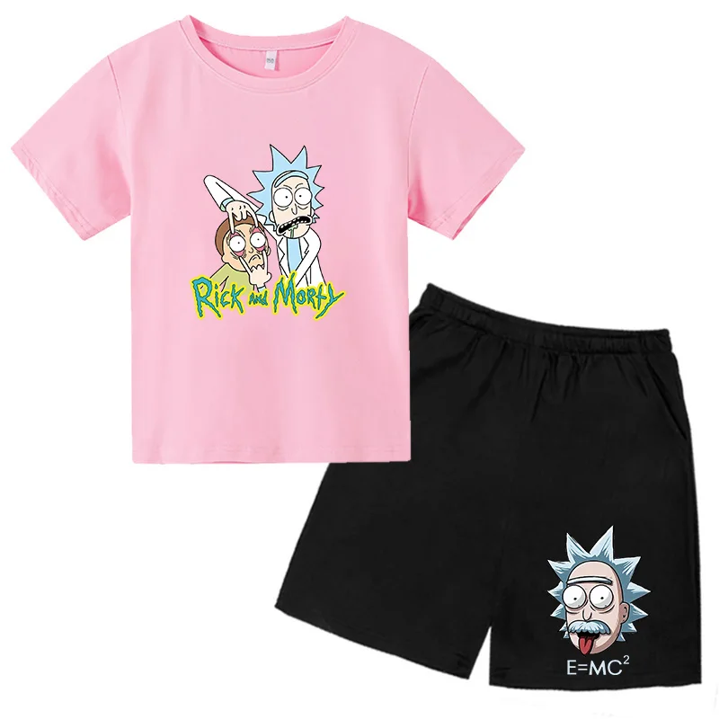 Rick- prints T-shirts set for boys and girls Children's clothing for Summer Kids Outfits Summer 2022 Cool stuff