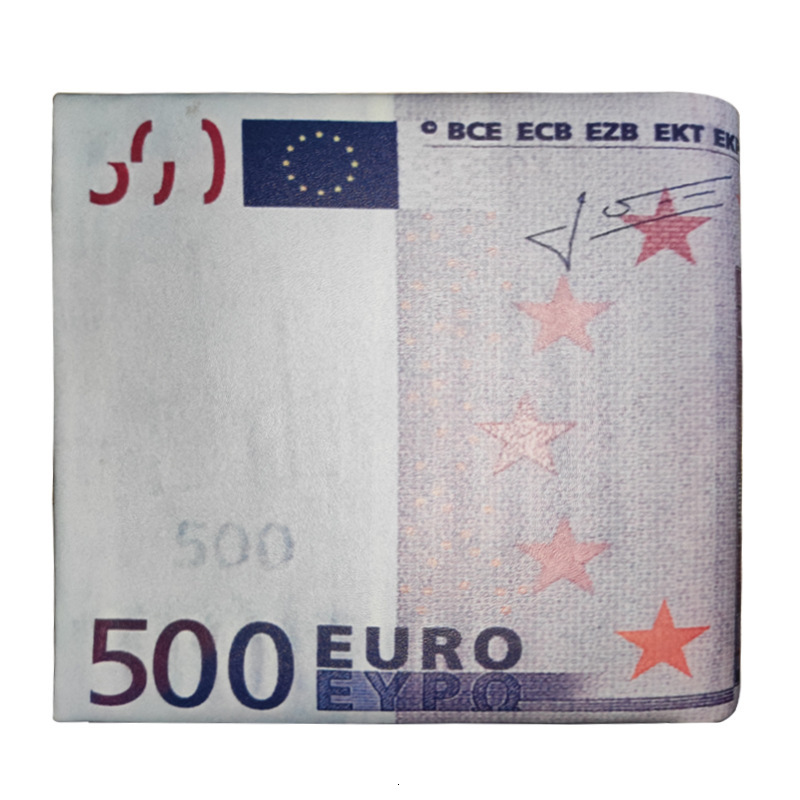 Creative Men's PU Coin Pattern Euro USD GBP and Other World Folding Paper Money Wallet Card Bag