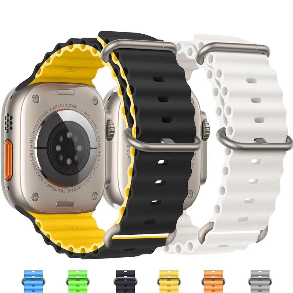 Original Strap For Apple watch ultra band 49mm 45mm 41mm 44mm 40mm 42mm 38mm 45 44 mm bracelte iWatch series 9 8 3 7 6 se bands