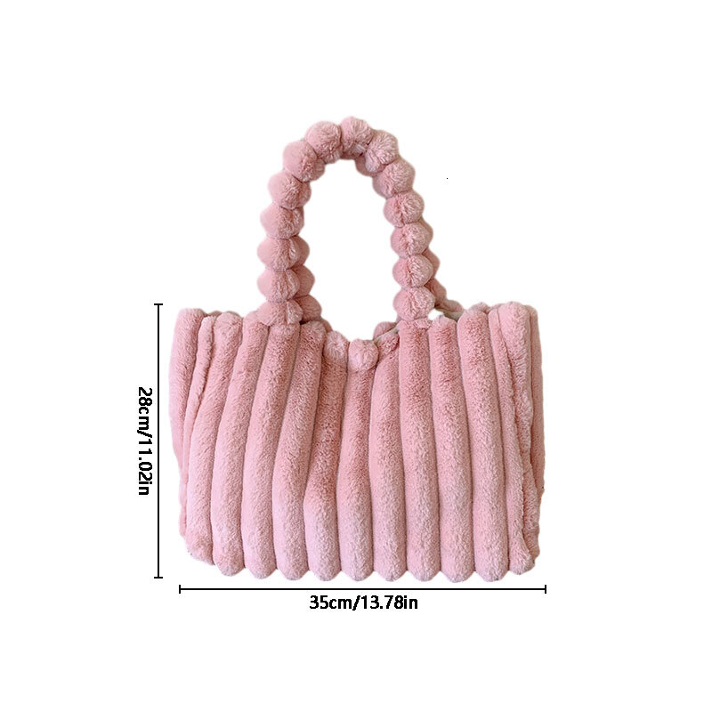 Vintage Large Capacity Portable Fashion Designer Portable Student Easy Commuting Plush Bag