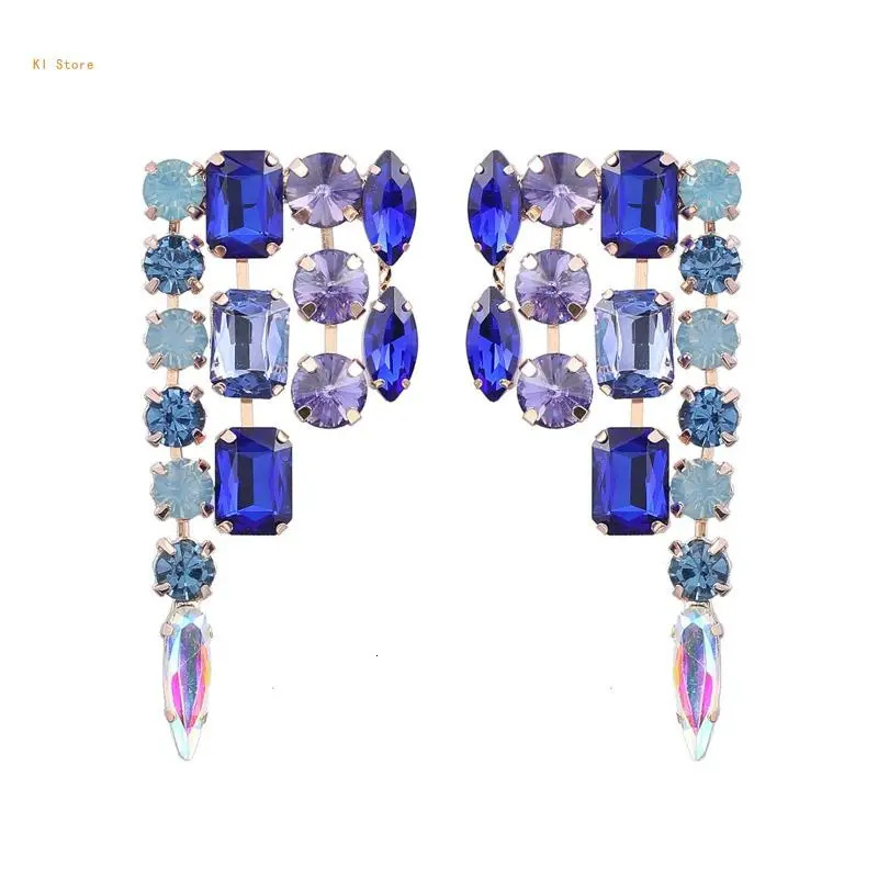 Fancy colored diamond earrings fashionable pendant earrings Christmas jewelry gifts 241031