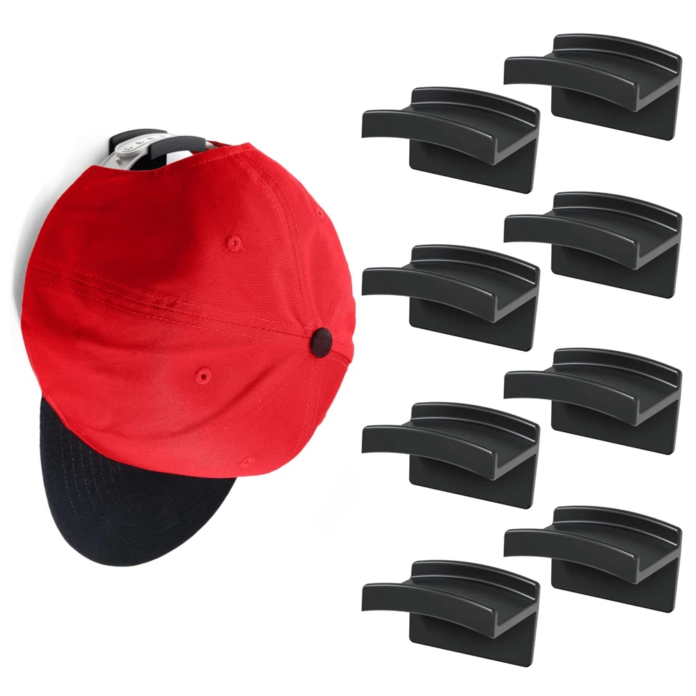 10pcs Adhesive Hat Rack Display Hooks for Wall Door Baseball Cap Holder Closet Storage Organizer Strong Cap Hanger