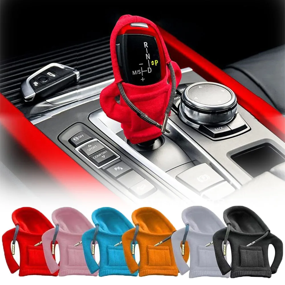 Car Styling Hoodie Shifting Lever Manual Handle Kit Gear Shift Knob Cover Auto Interior Accessories