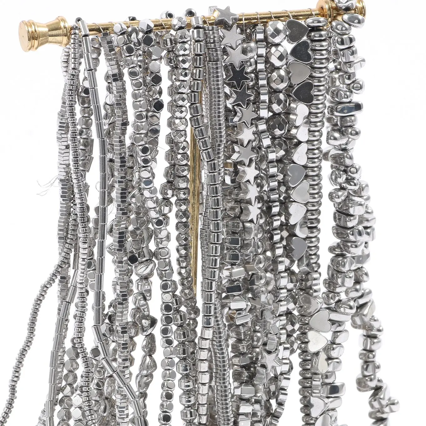 High Quality White Gold Plated Hematite Beads Natural Stone Platinum Hematite Beads For Jewelry Making Diy Charms Bracelet Beads