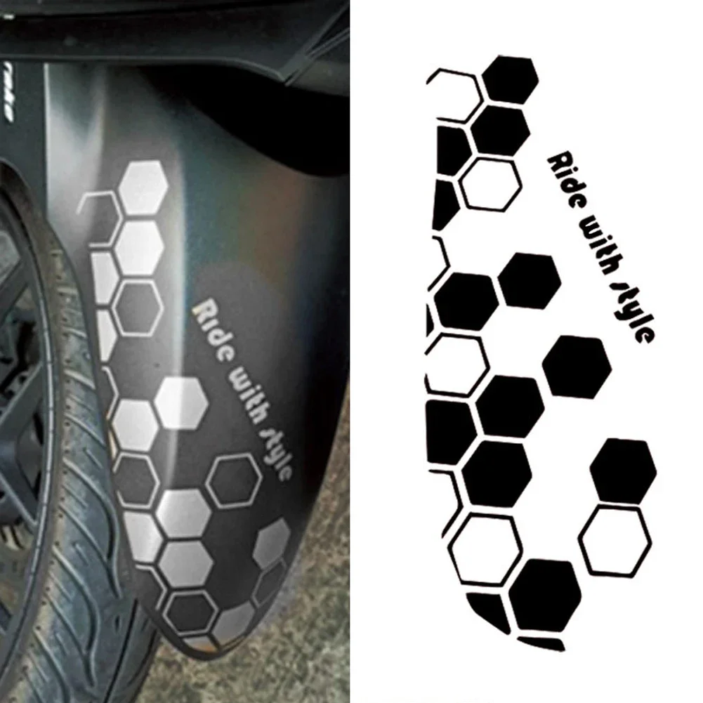 Motorbike Fender Stickers Hexagonal Reflective Stickers Reflective Body Stickers Honeycomb Shaped Pull-On Body Decals