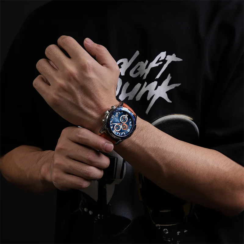 Top Brand NAVIFORCE Trend Cool Watch for Men Waterproof Leather Quartz Male Watches Luxury Wristwatches Luminous Man Watches