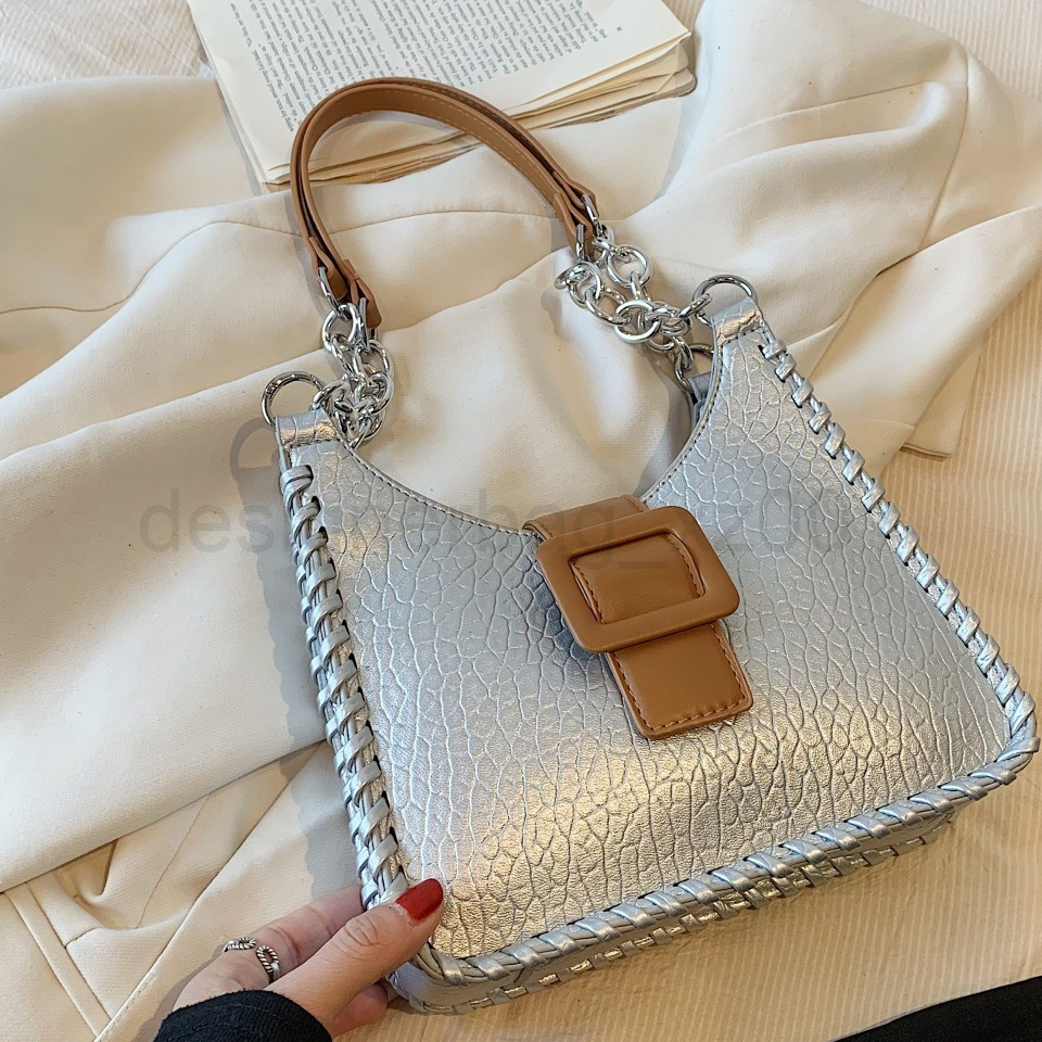 Bag Classic Designer Fashion 10a Top Woman Handbagevening Bags Color Blocking Woven Fashionable Chain Underarm for Women New Simple Small Square Highe