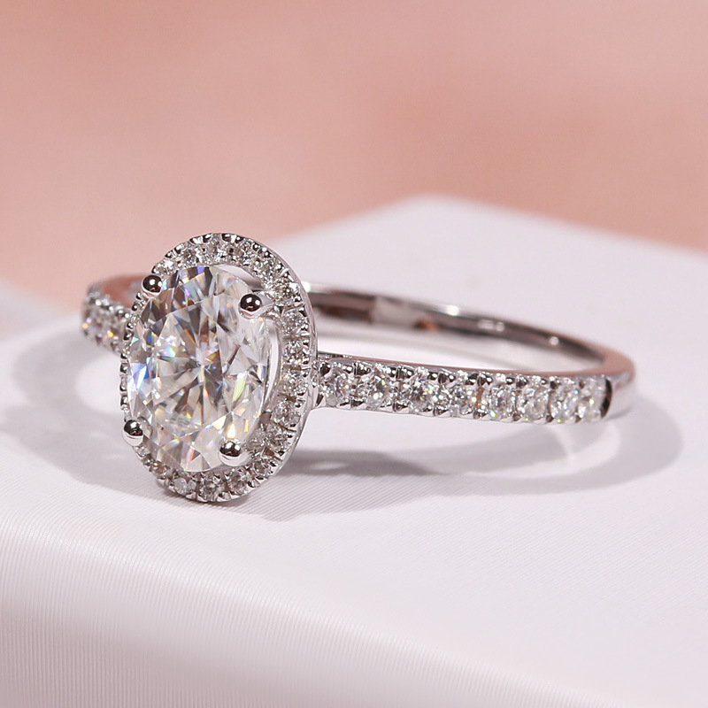 S925 Sterling Silver Wedding Rings Luxury Jewelry Oval Cut Lab White Moissanite Diamond Gemstones Elegant Party Women Fashion Accessories Engagement B