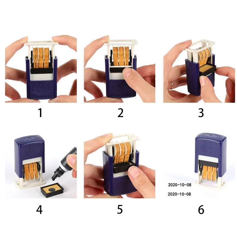 new DIY Hand Account Date Stamps Reusable Practical 2025 ABS Adjustable Universal Office Supplies