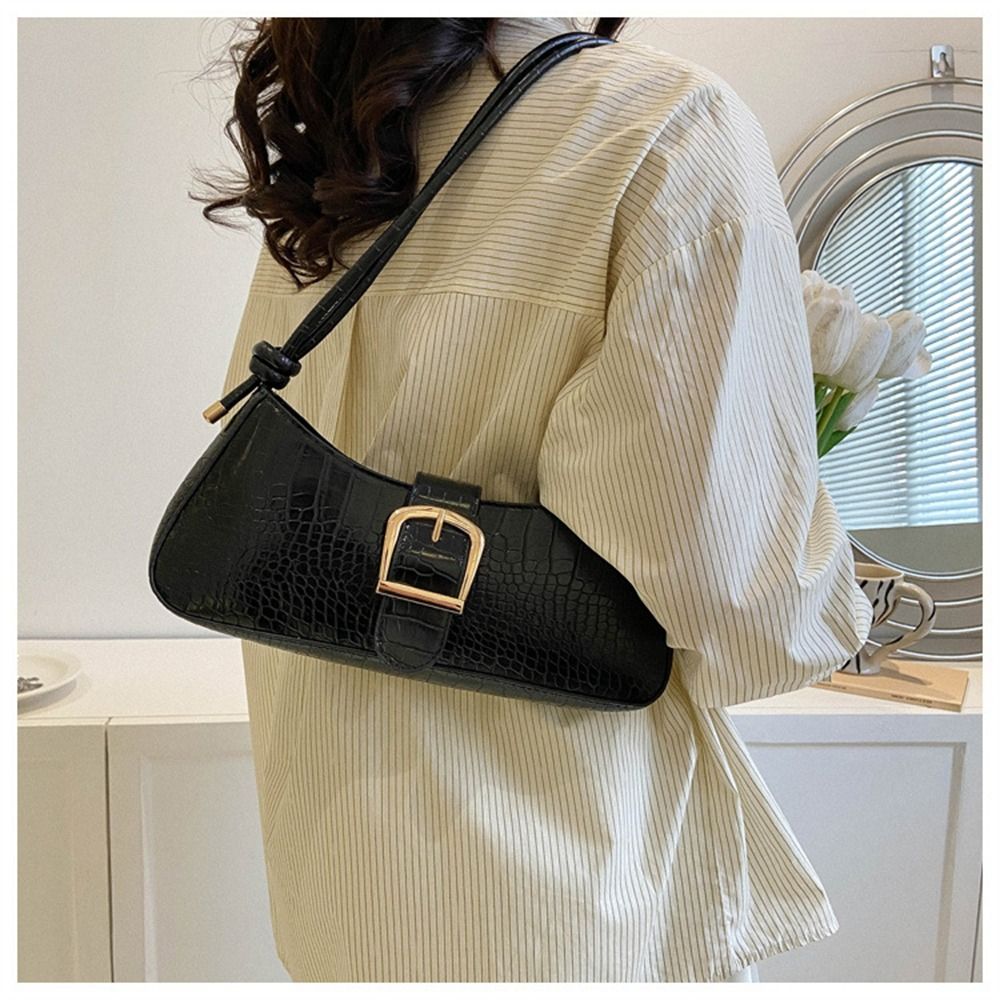 Vintage Handbags For Women Solid PU Leather Hasp Shoulder Crossbody Bag Luxury Designer Ladies Underarm Bags Hobo 2023 Fashion