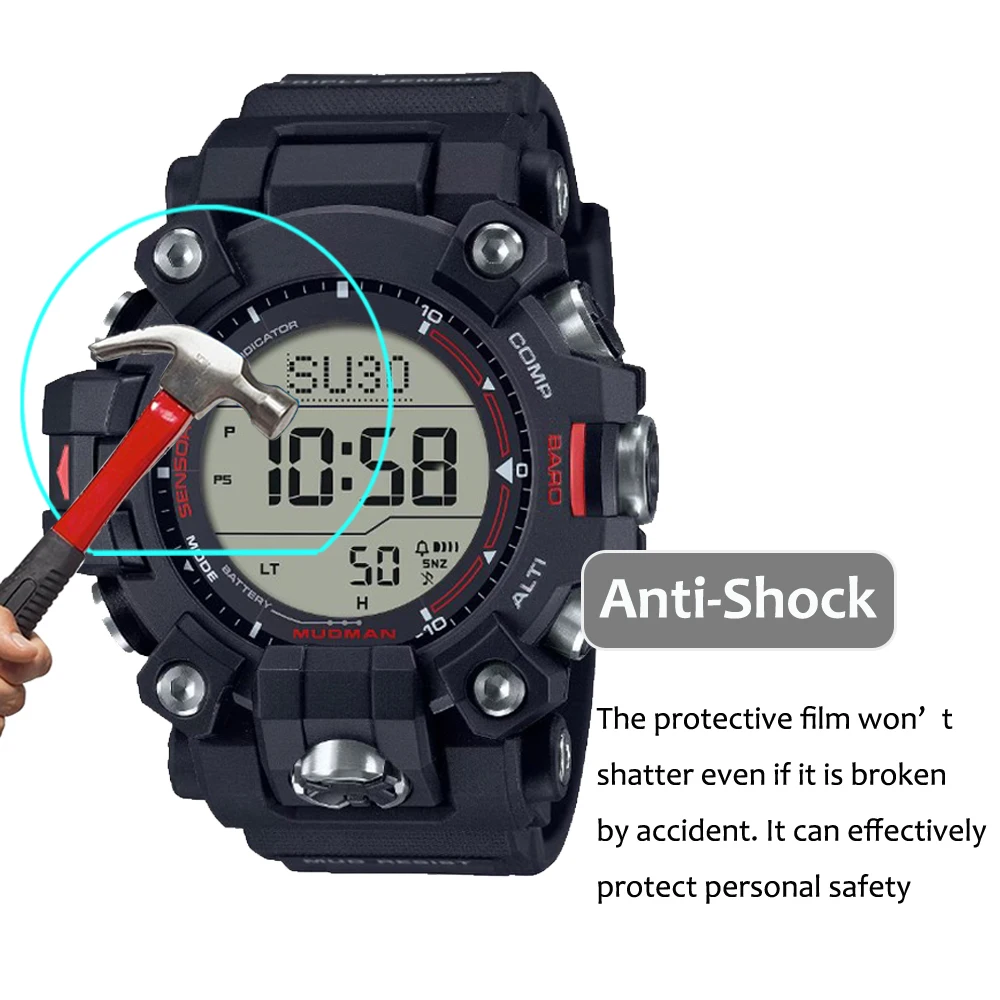 3pcs PET Explosion-proof Watch Film For Casio GW-9500 GW9500 DW-6600PC DW6600 G-B001RG 0.15mm D Clear Screen Protector Not Glass