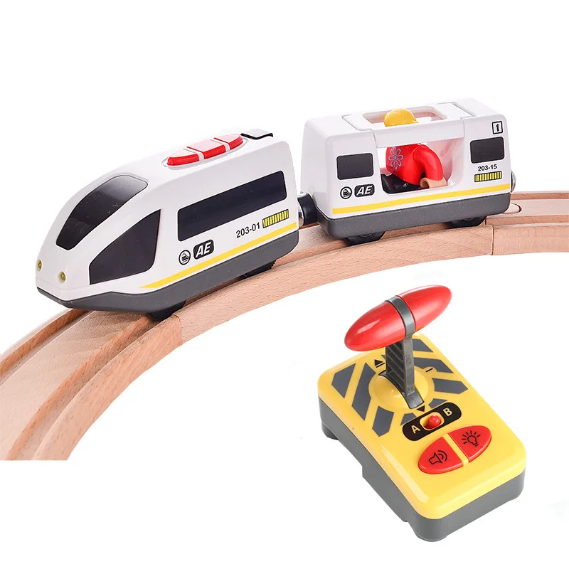 RC Electric Train Set Locomotive Magnetic Train Diecast Slot Toy Fit for Brand Wooden Railway Tracks Toys for Children Gifts