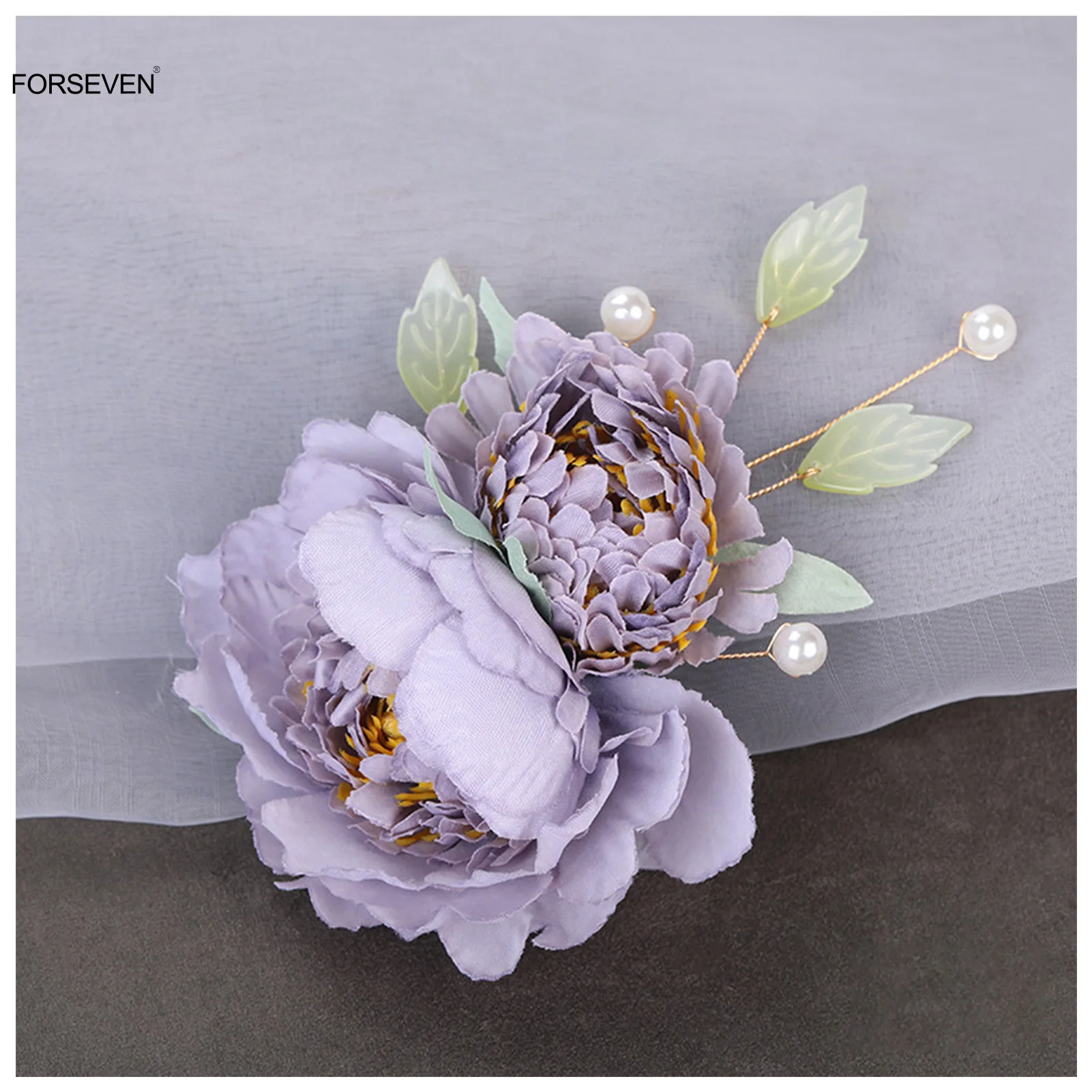 Silk Flower Hairpins Side Clips Ancient Chinese Style Hair Accessories Floral Hairclips Pearl Headpiece for Women Hanfu Dress