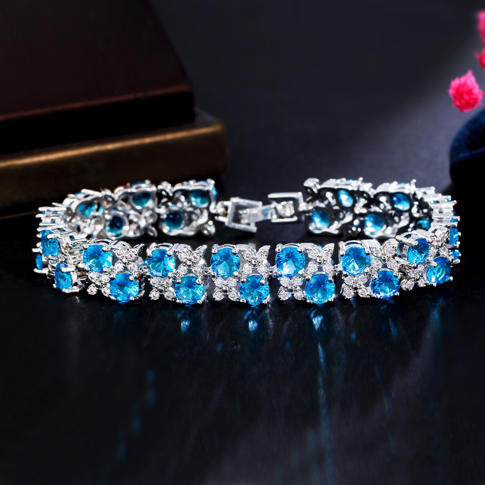 2025 Choucong Wedding Bracelets Handmade Tennis Sparkling Luxury Jewelry 18K White Gold Fill Multi Color 5A Zircon CZ Diamond Elegant Women Fashion Wi