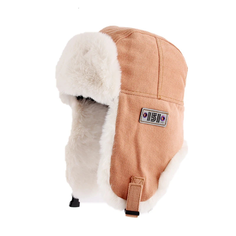 Pilot Winter Hat Outdoor Russian Womens Fashion Hat Label Pilot Mens Bomber Trap Ushanka 241031