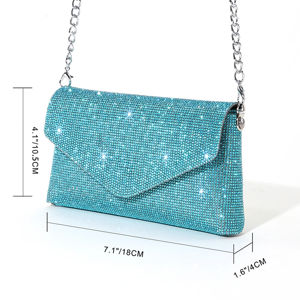 Diamond Womens Sparkling Evening Envelope Clutch Bag Womens Sparkling Handbag Party Bag Handbag Mobile Wallet Gold and Silver 241031