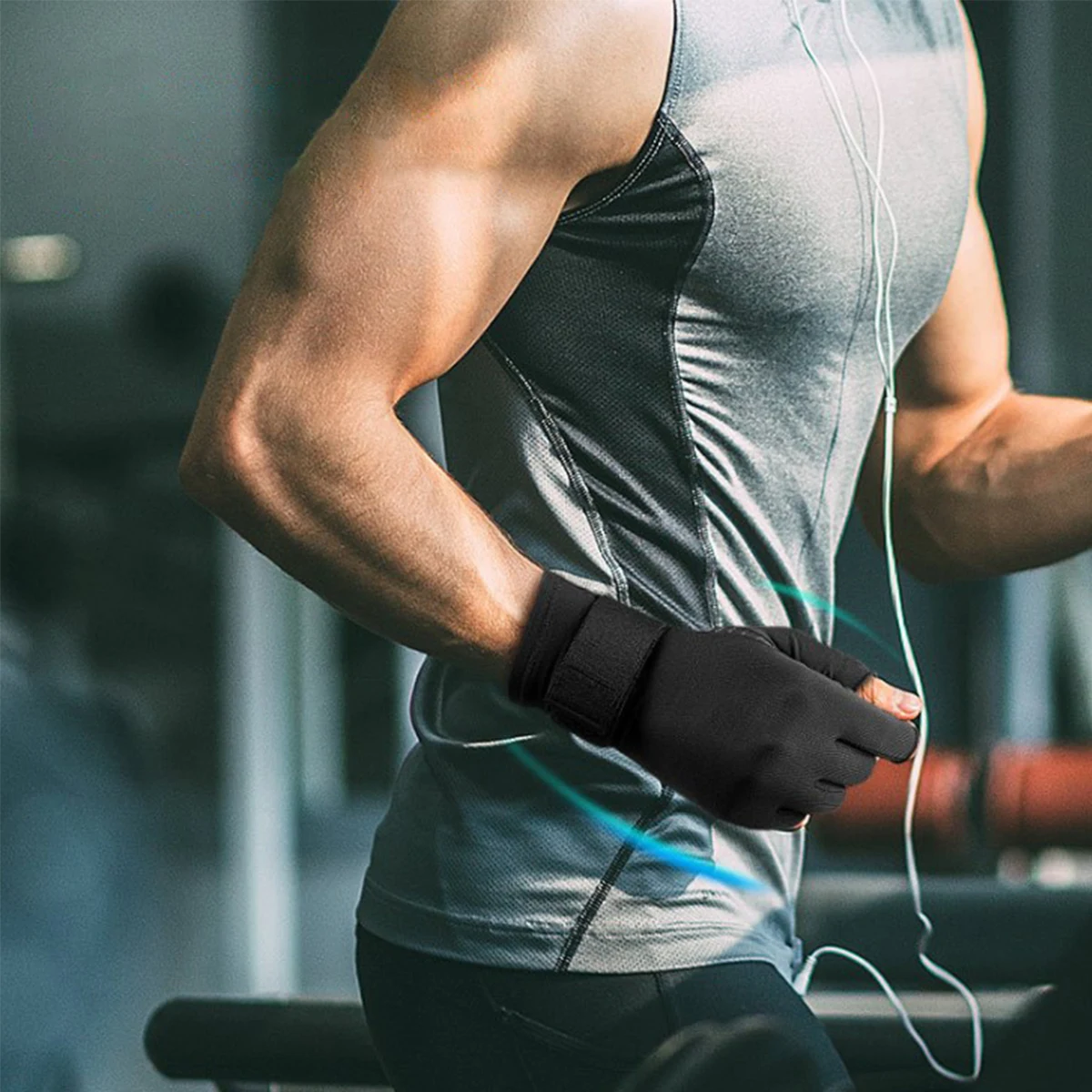 Arthritis Half Finger Gloves Copper Fiber Pressure Joint Pain Relief Half Finger Gloves Treatment Wrist Support Non-slip Gloves