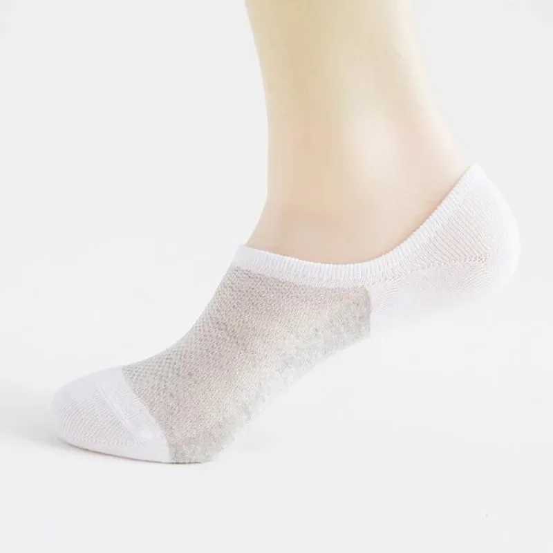 Summer Hollow Out Mesh Breathable Mens Sock Slippers Low Cut Ankle Boat Men Male Silicone Non-slip Invisible No Show LX241102