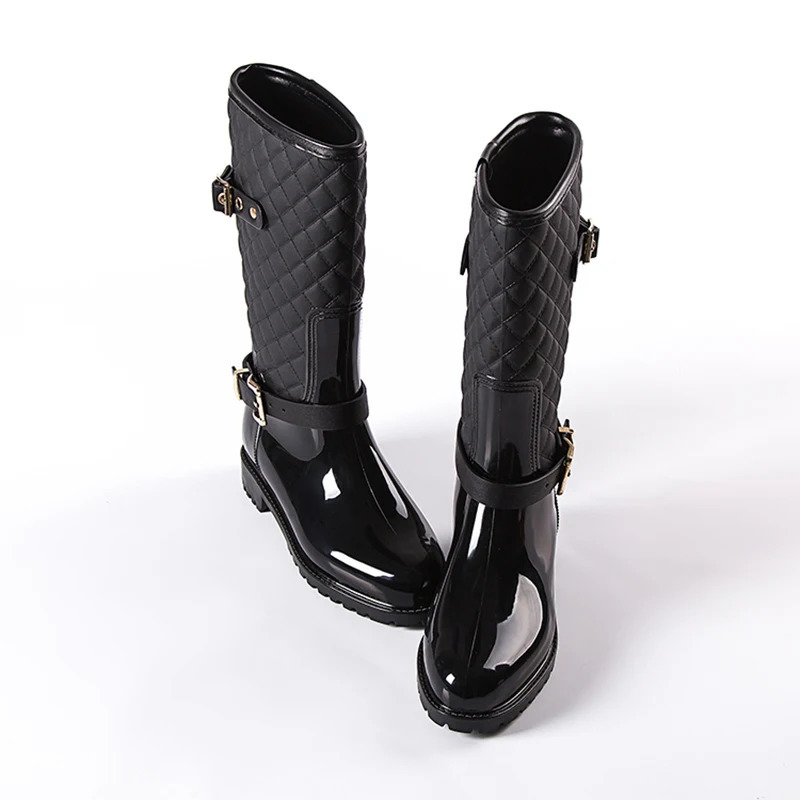 Fashion High Quality Water Rain Shoes Warm Womens Plaidlady Rain Boots Womens Rain Boots Womens Rain Boots 241031