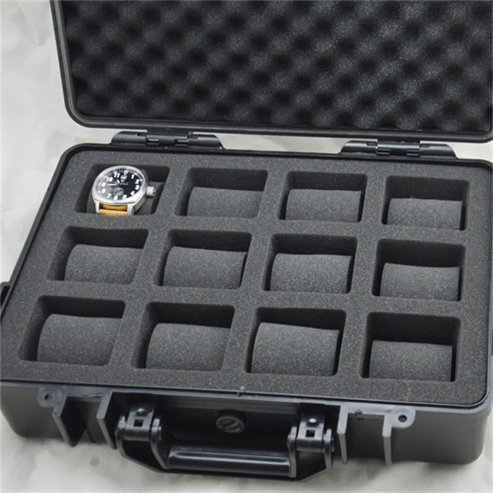 6/12 Slots Waterproof Box Plastic Watch Display Bracket Clock Portable Watches Suitcase Organizer Storage Watch Tool Case