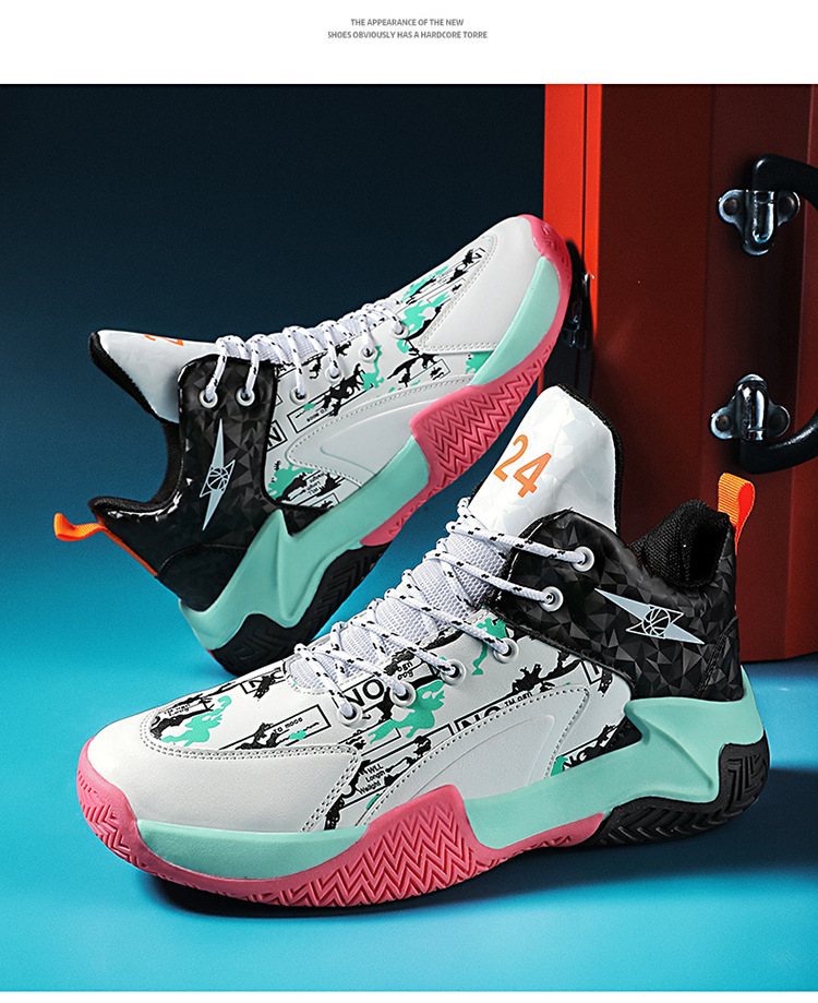 Plus Size Basketball Shoes Men's Autumn and Winter Leather Waterproof and Wear-Resistant Practical Sneakers Free shipping