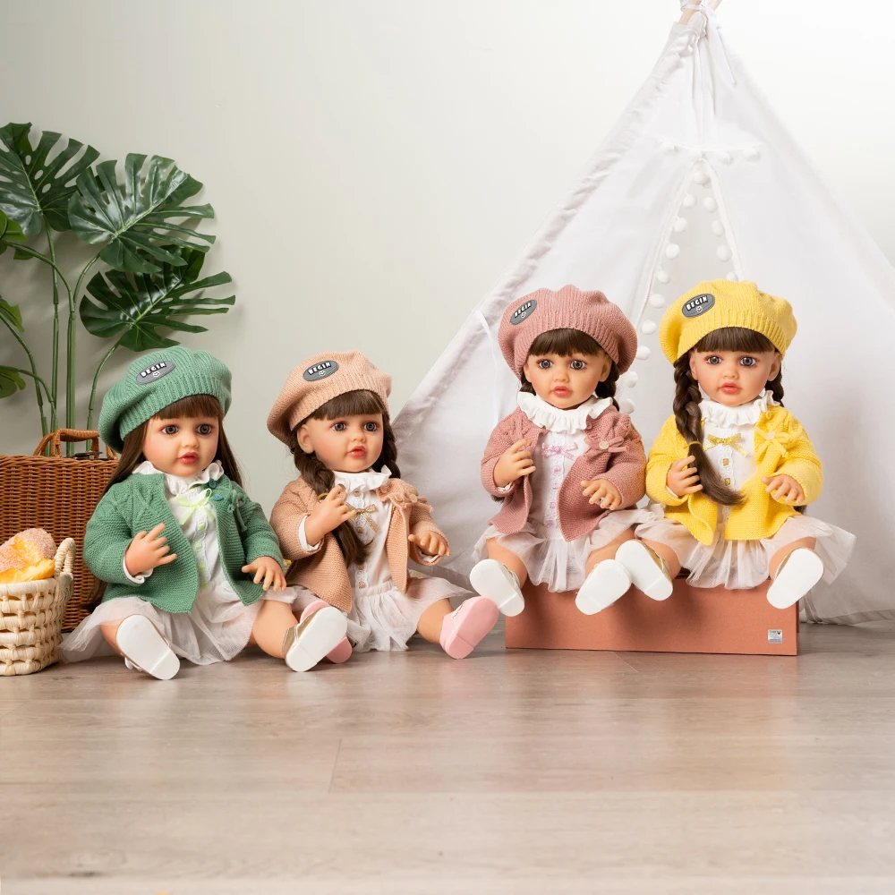 22 Inch Full Body Soft Silicone Vinyl Girl Reborn Baby Doll With Painted Lifelike Hair Bebe Reborn Toys Reborn Doll for Baby Toy