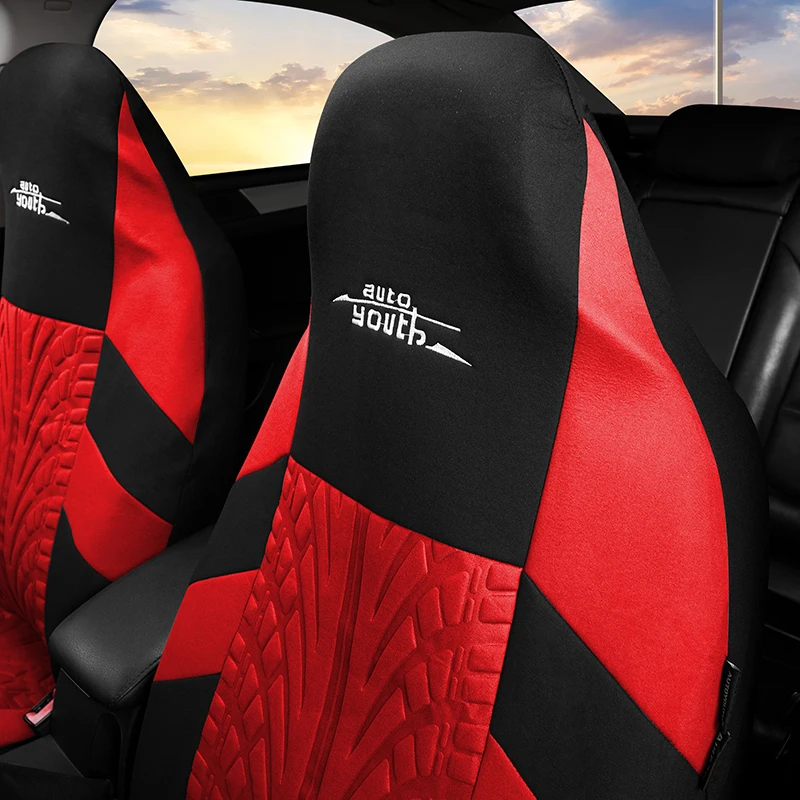 High Bucket Front 2pcs Car Seat Covers Universal for Most Cars Sport Seat Protector for Peugeot 107 for 1983 Camaro for Twingo 3 smile