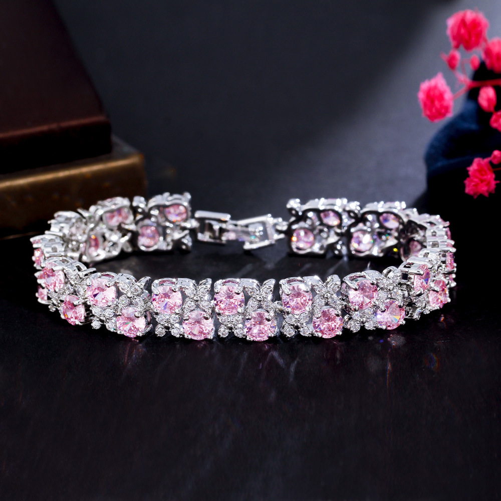 2025 Choucong Wedding Bracelets Handmade Tennis Sparkling Luxury Jewelry 18K White Gold Fill Multi Color 5A Zircon CZ Diamond Elegant Women Fashion Wi