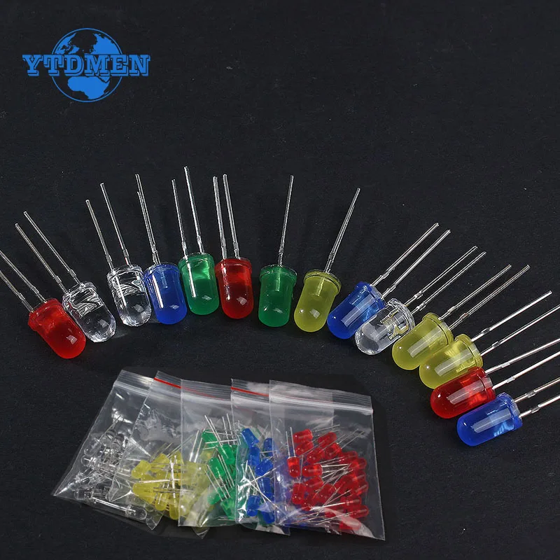 50-100PCS F5 LED Diode 5MM Super Bright Light Emitting Diodes Kit Blue Green Red Yellow White