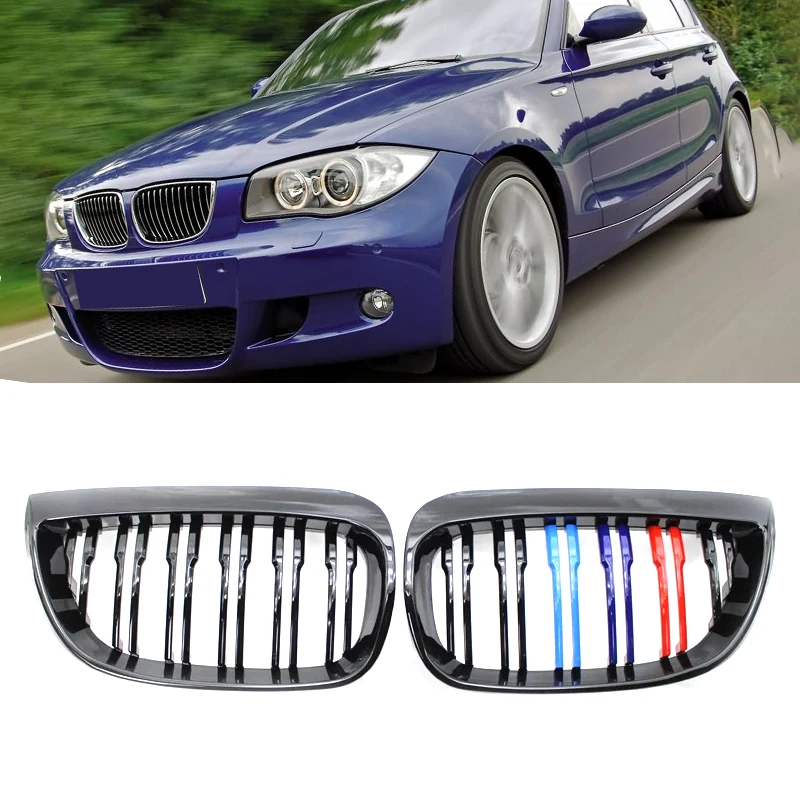 Car Grill Front Kidney Racing Grills Gloss Black M Grille For E81 E87 120d 120i 130i 2004-2006 Auto Exterior Grilles