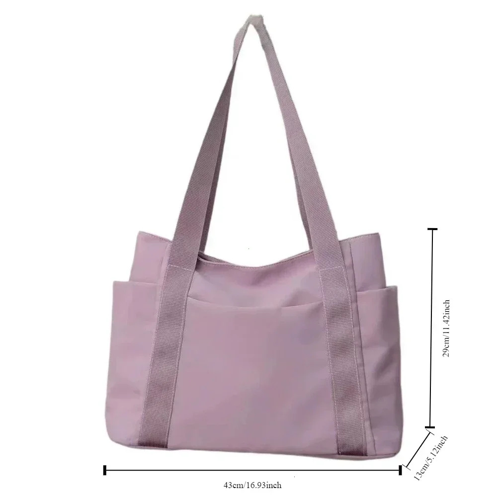 Solid Color Tote Designer Single Shoulder Casual Simple Canvas Handbag