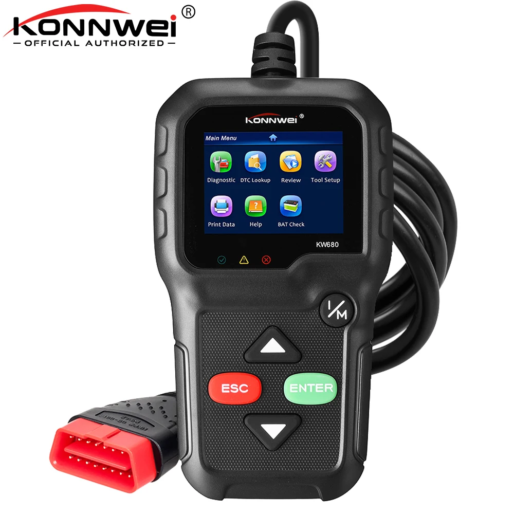 KONNWEI KW680 OBD2 Scanner OBDII Car Diagnostic Auto Diagnostic Tools Russian Language Car Scanner Tool Diagnostic code reader