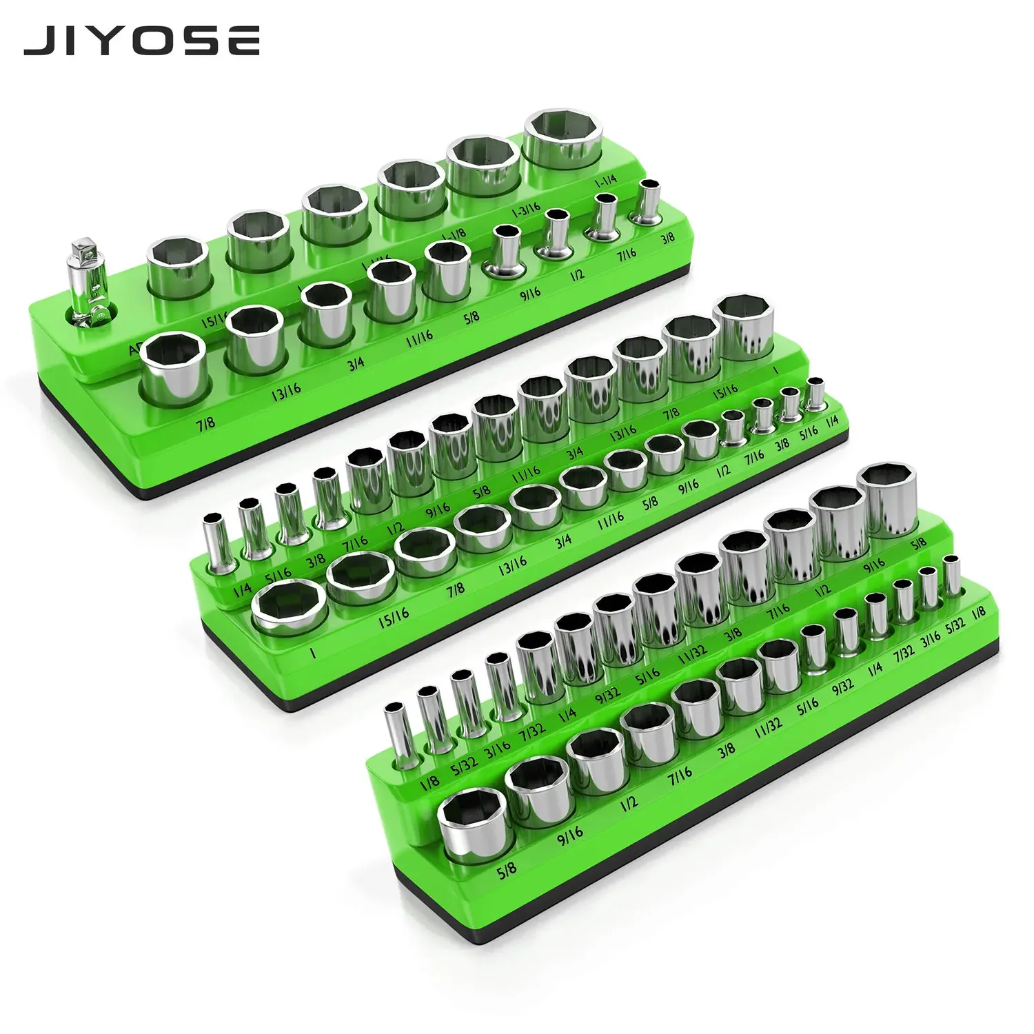 Magnetic Socket Organizers|3Piece Set Socket Holder Kit|1/2,3/8&1/4"Drive|Holds 68 Sockets|Professional Quality Tools Organizer