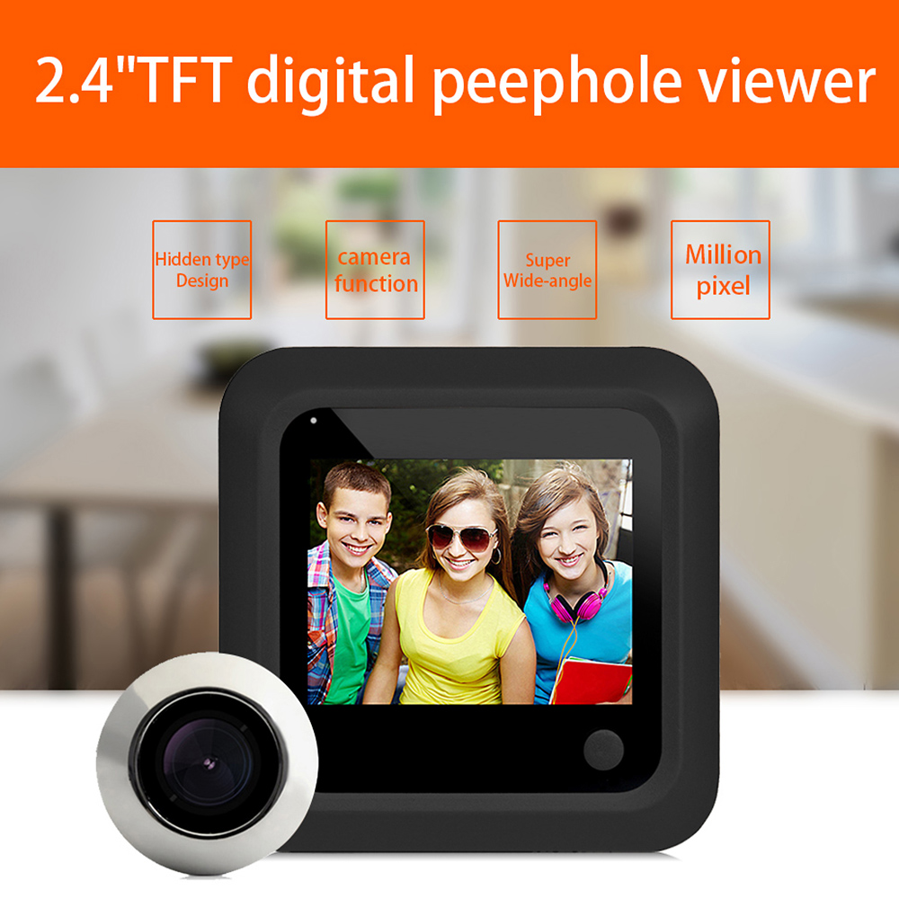 VIDEO de 2,4 pouces Sonnette de porte 145 degrés Publigole Visite vidéo Porte oculaire Bell Smart Home Outdoor Camera Monitor Visual Door Door