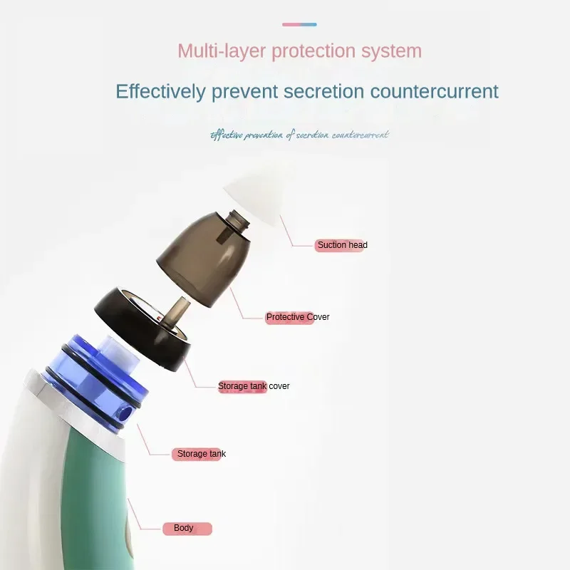 Electric Baby Nose Aspirators Automatic Newborns Nasal Cleaner Sniffling Equipment Safe Hygienic Detachable Nose Snot Cleaner