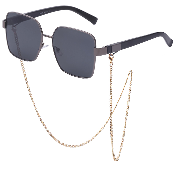 Steampunk Sunglasses Women With Chain Hexagon Luxury Brand Designer Punk Sun Glasses For Ladies Futuristic Fashion Square Sexy Y2K Oversized Large Coo